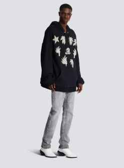 Balmain Hoodie With Embroidered Badges