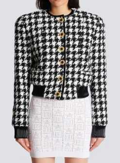 Women Balmain Houndstooth Tweed Jacket