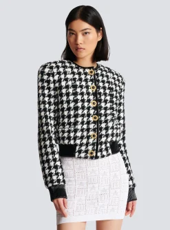 Women Balmain Houndstooth Tweed Jacket