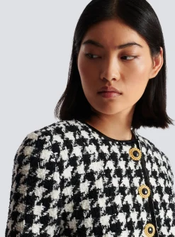 Women Balmain Houndstooth Tweed Jacket