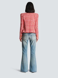 Women Balmain Houndstooth Tweed Jacket