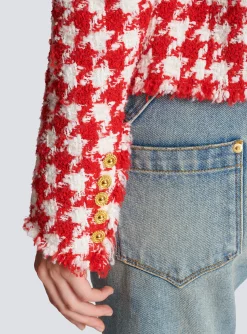 Women Balmain Houndstooth Tweed Jacket