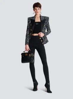Women Balmain Jersey Leggings With 6 Buttons