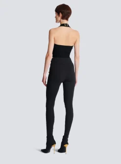 Women Balmain Jersey Leggings With 6 Buttons