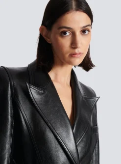 Women Balmain Jolie Madame Fringed Leather Jacket