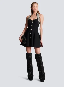 Women Balmain Knit Backless Dress