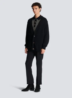 Balmain Knit Cardigan With Logo