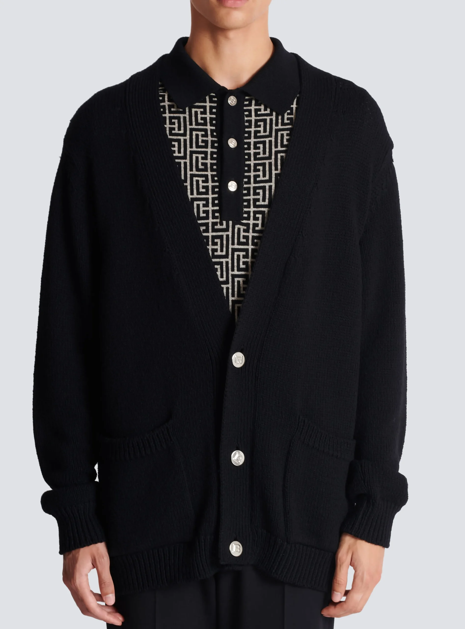 Balmain Knit Cardigan With Logo