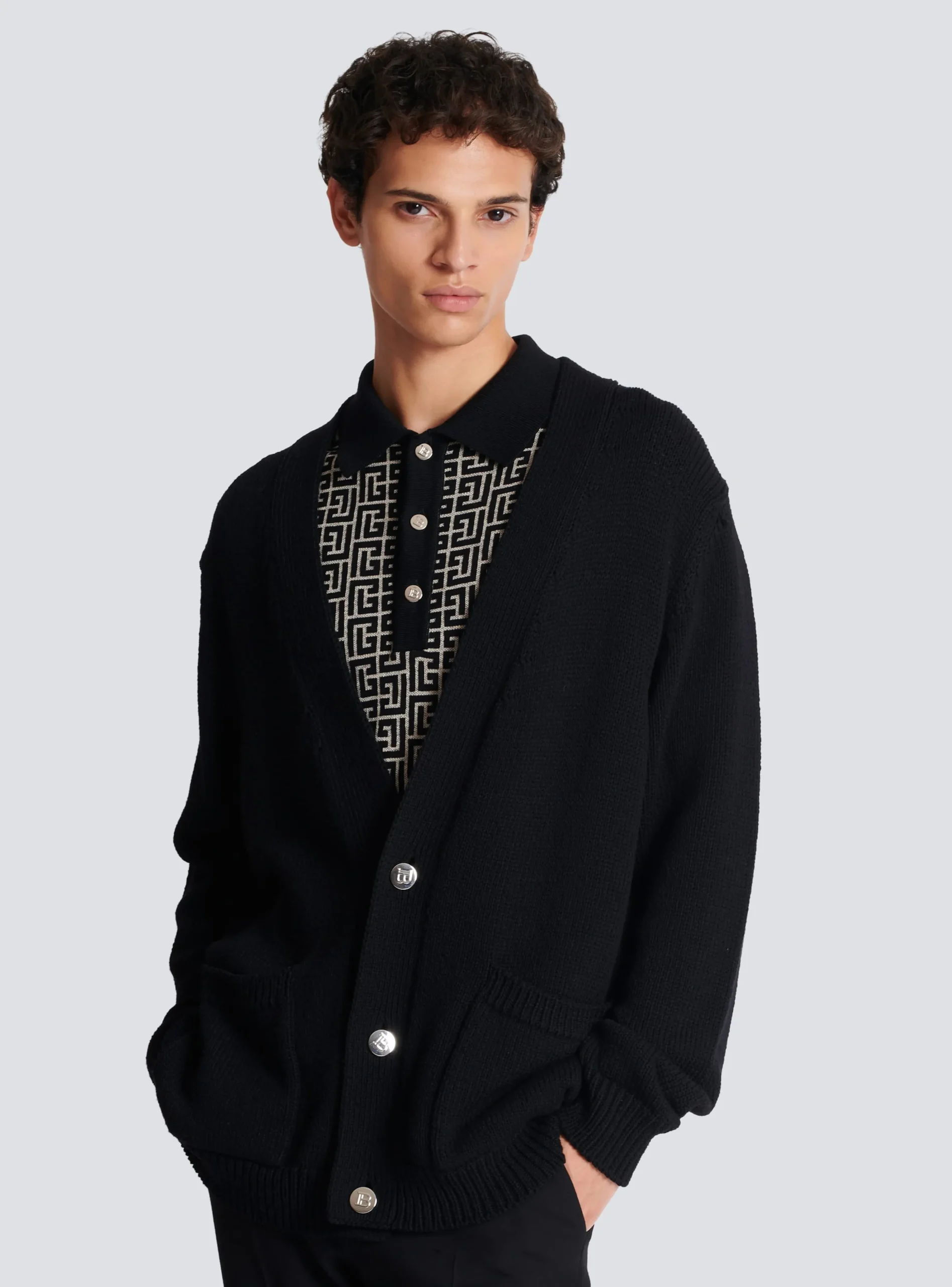 Balmain Knit Cardigan With Logo