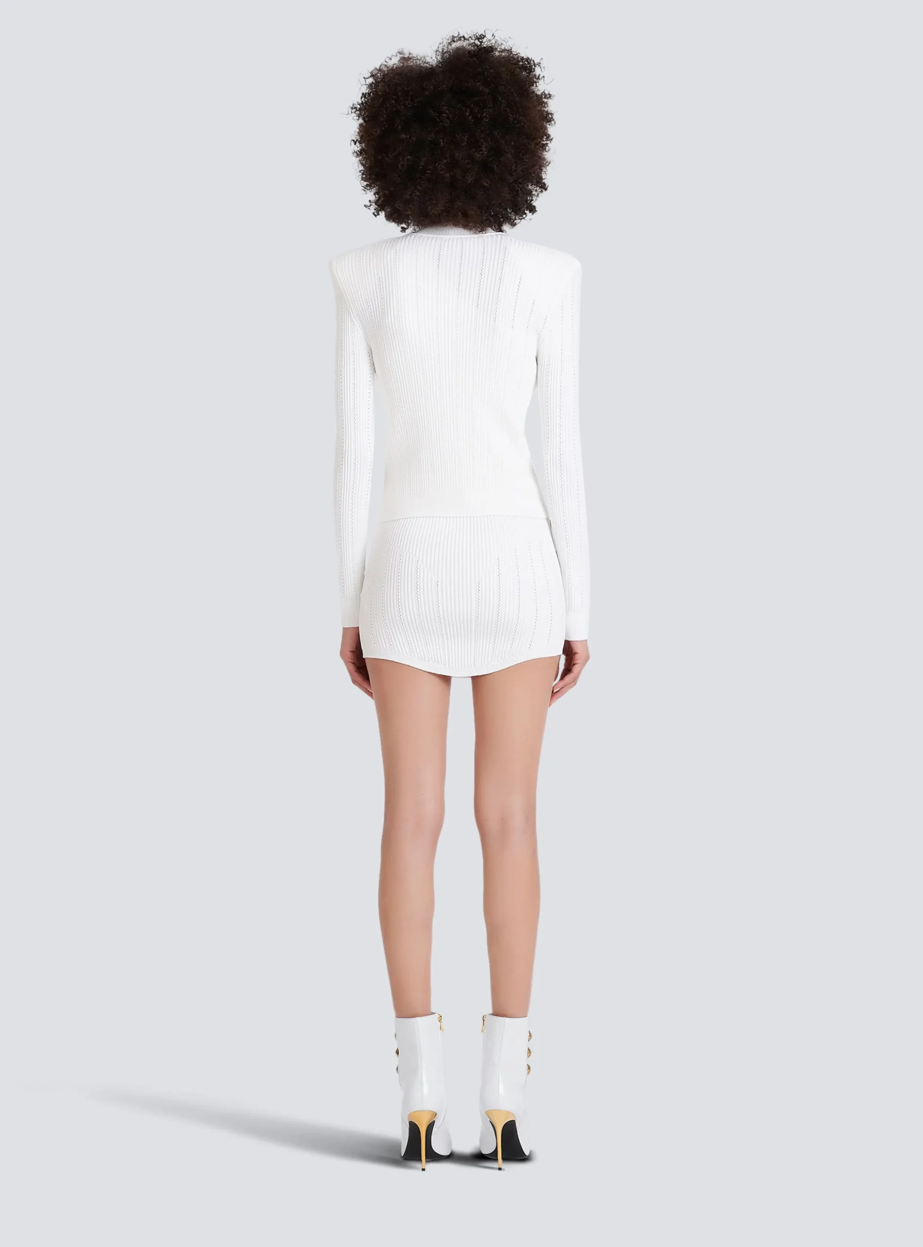 Women Balmain Knit Cardigan With Gold Buttons