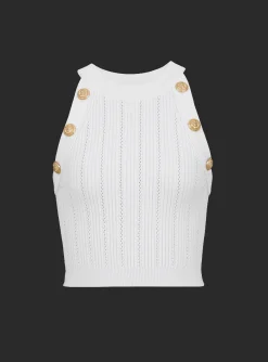 Women Balmain Knit Crop Top