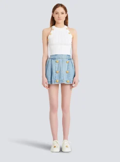 Women Balmain Knit Crop Top