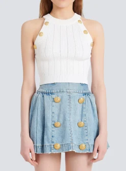 Women Balmain Knit Crop Top