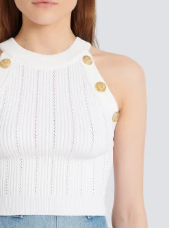 Women Balmain Knit Crop Top