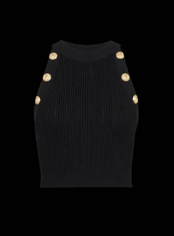 Women Balmain Knit Crop Top