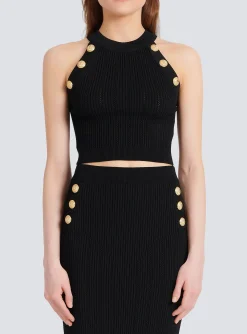 Women Balmain Knit Crop Top