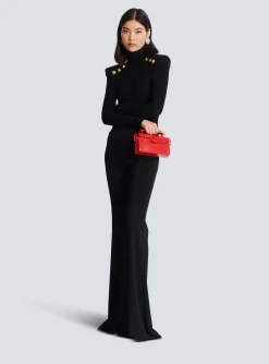 Women Balmain Knit Jumper With Gold Buttons