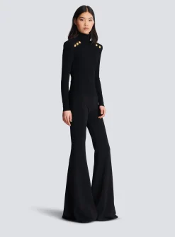 Women Balmain Knit Jumper With Gold Buttons
