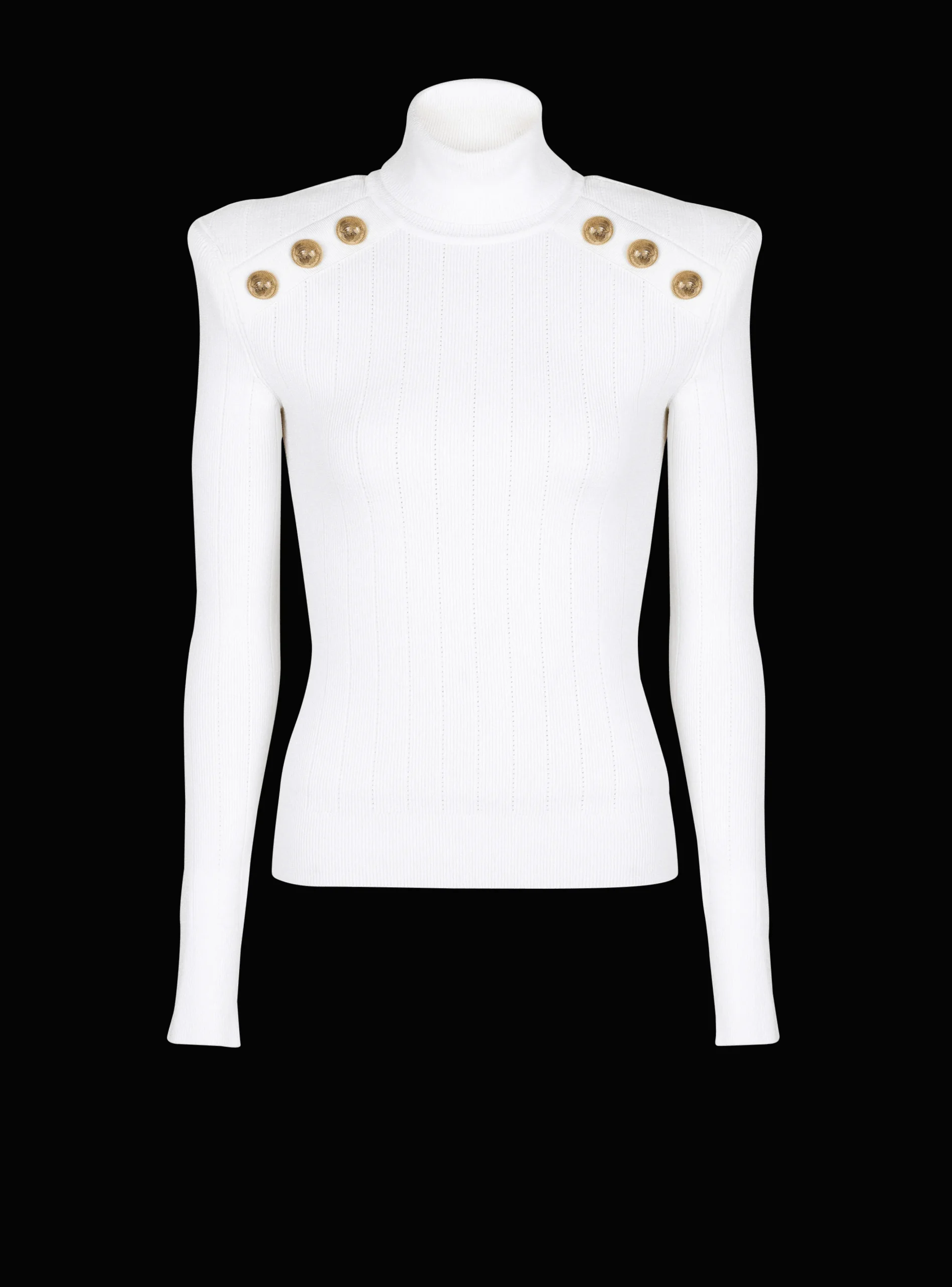 Women Balmain Knit Jumper With Gold Buttons