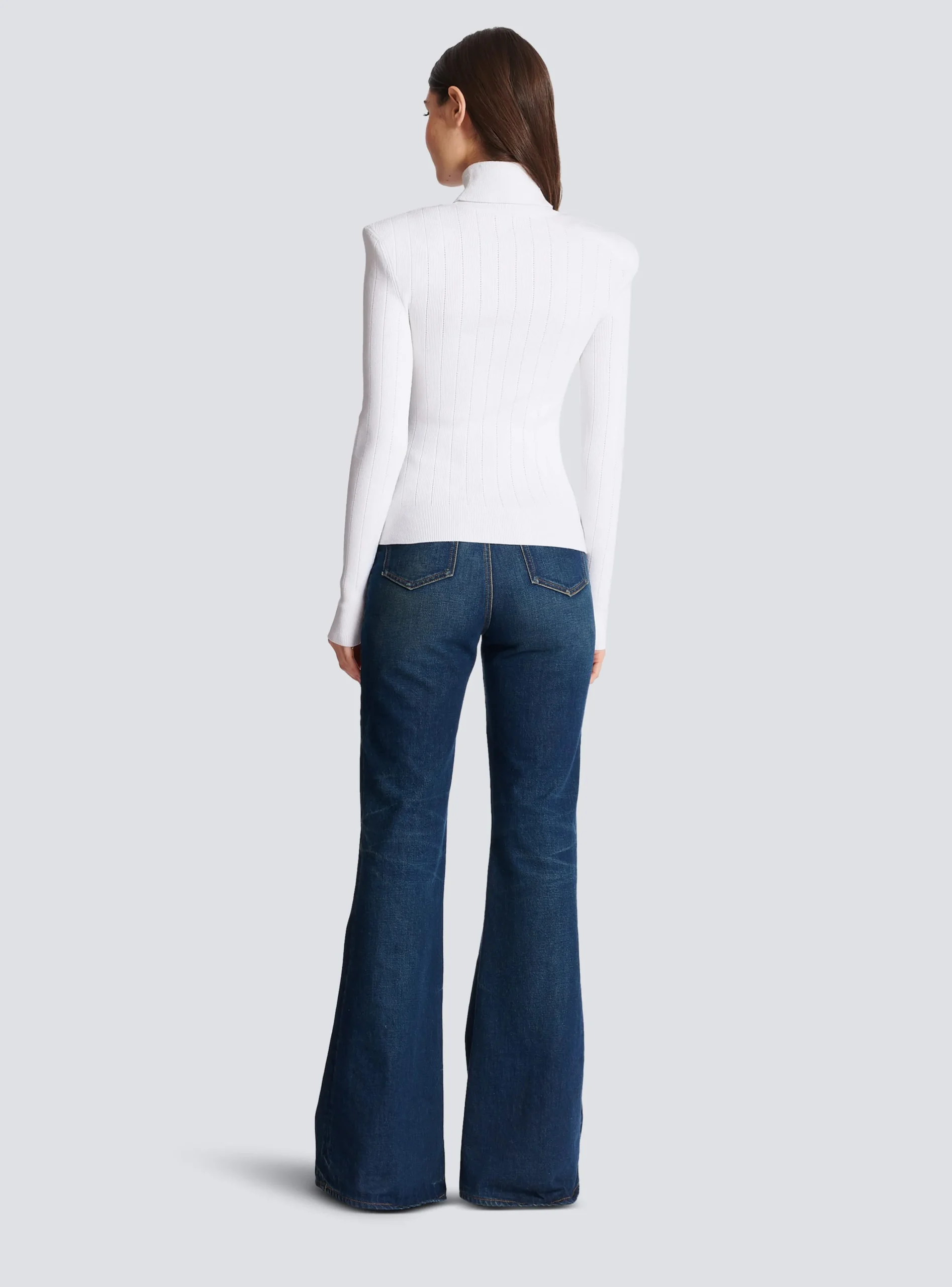Women Balmain Knit Jumper With Gold Buttons