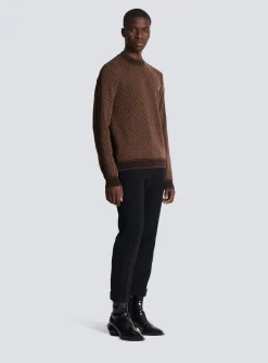 Balmain Knit Jumper With Mini Monogram