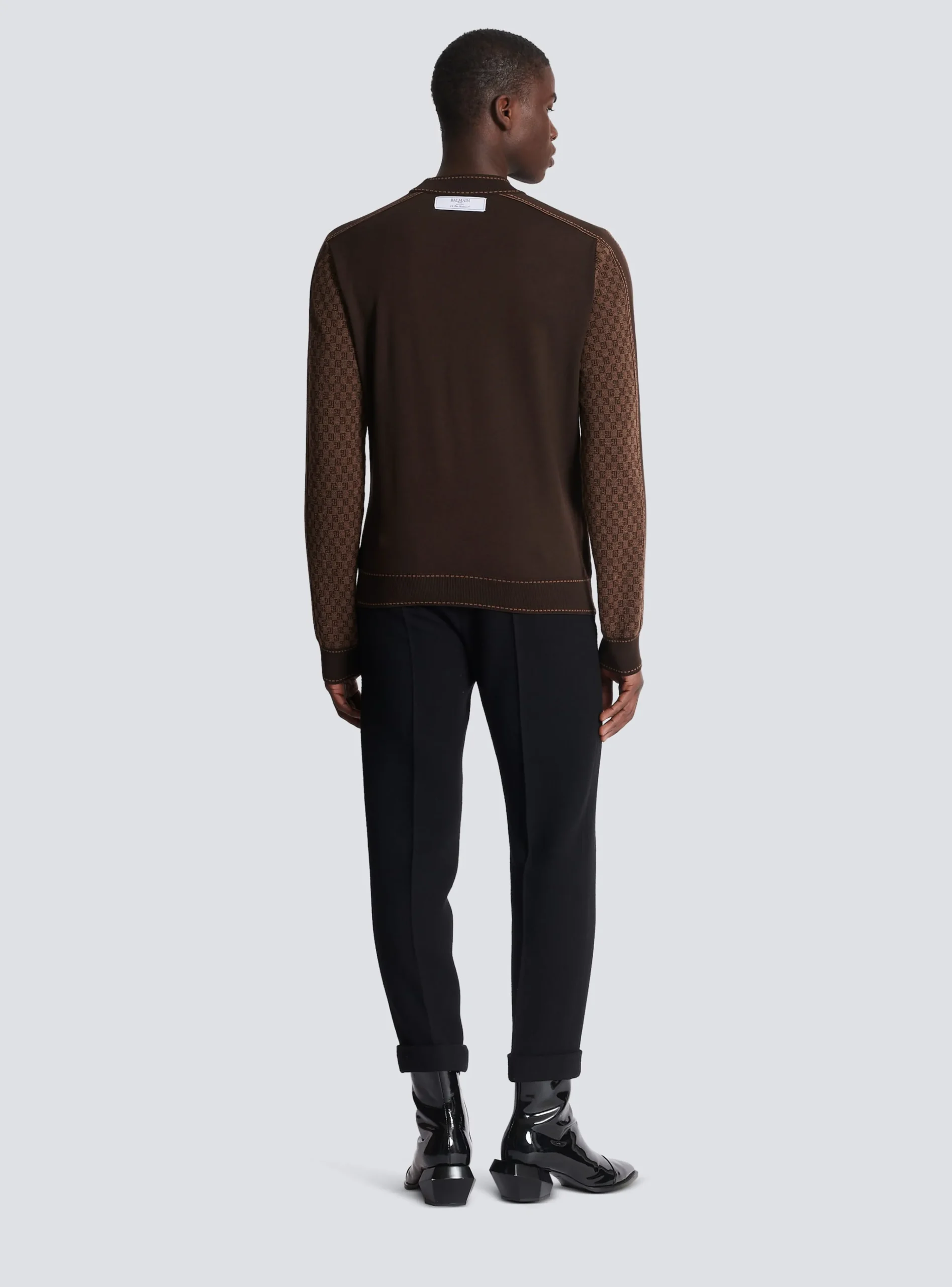 Balmain Knit Jumper With Mini Monogram