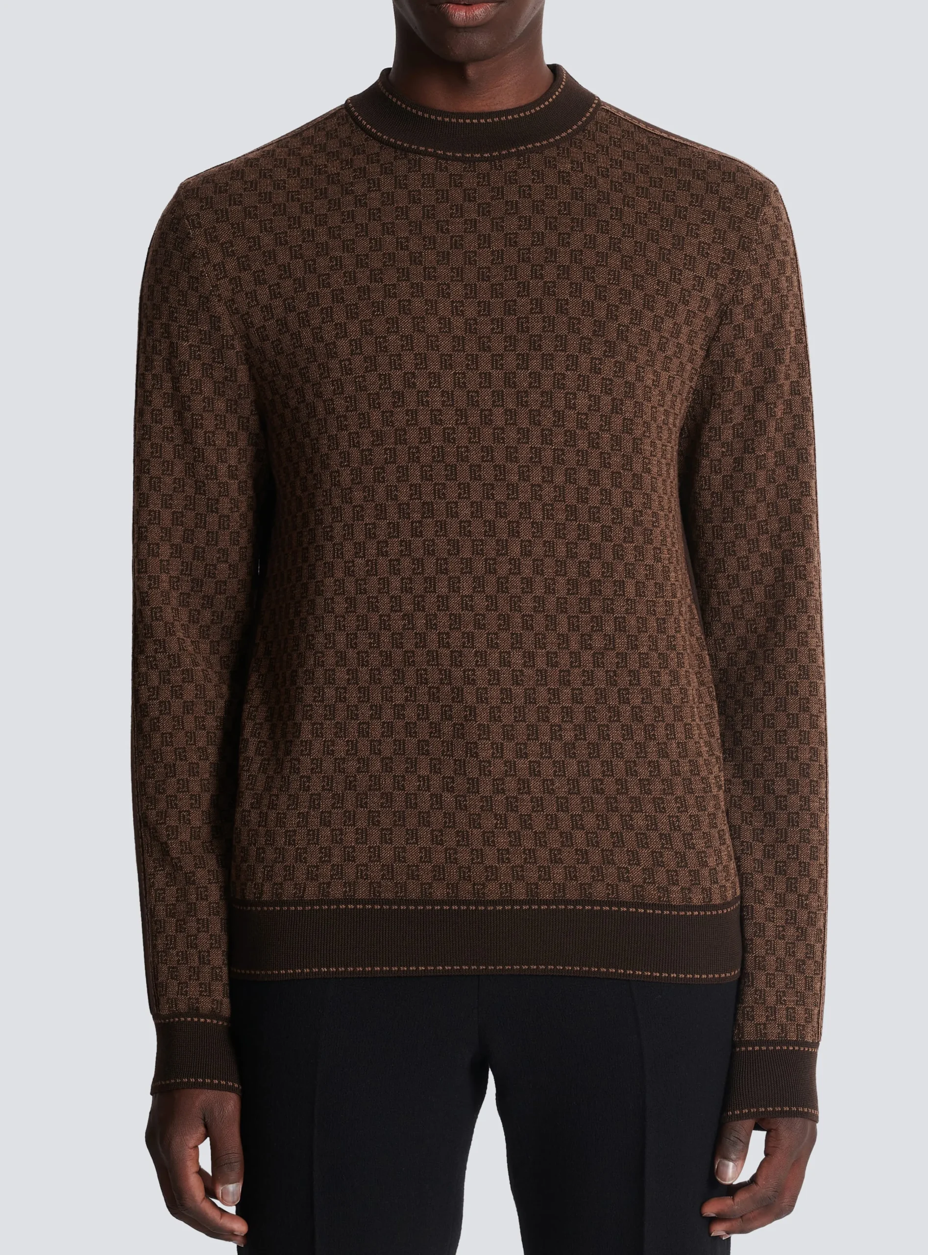 Balmain Knit Jumper With Mini Monogram