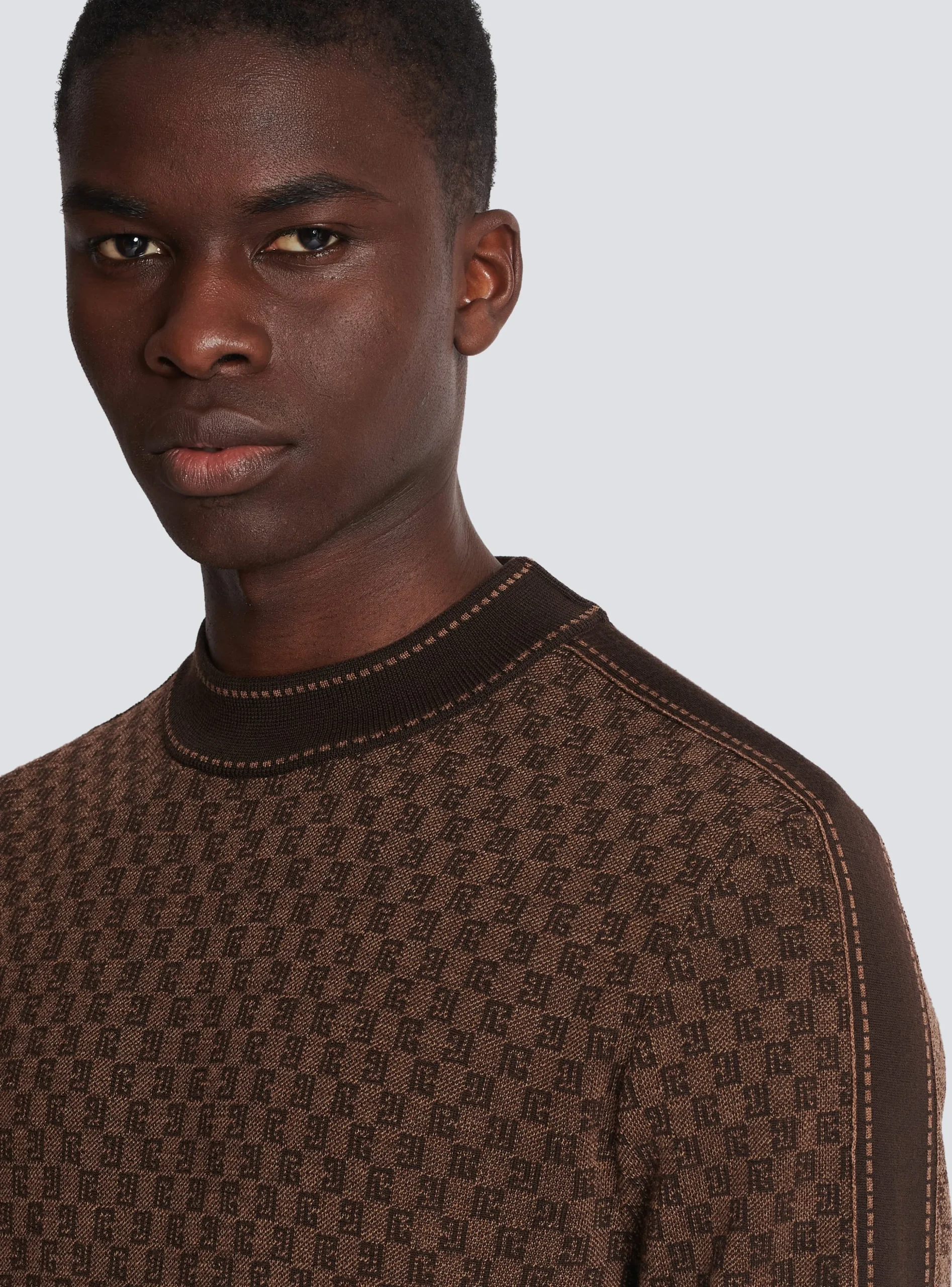 Balmain Knit Jumper With Mini Monogram