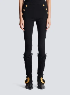 Women Balmain Knit Leggings With 6 Buttons