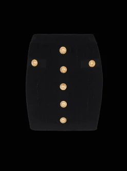 Women Balmain Knit Skirt With Buttons