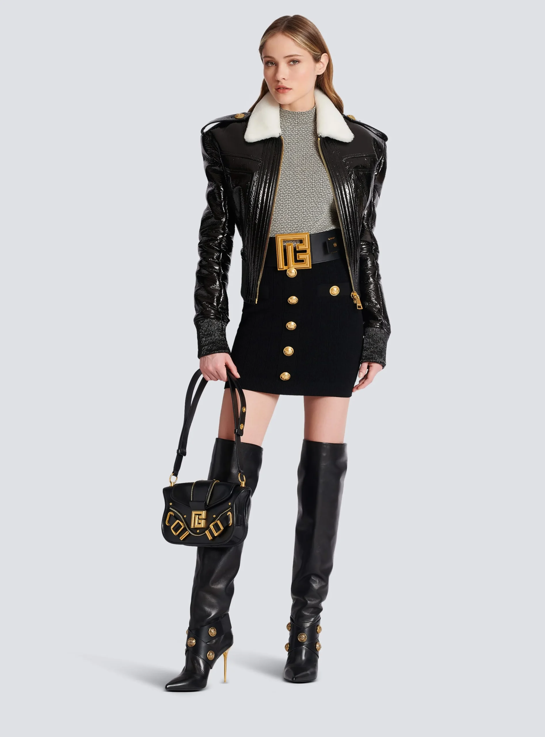 Women Balmain Knit Skirt With Buttons