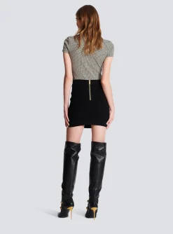 Women Balmain Knit Skirt With Buttons
