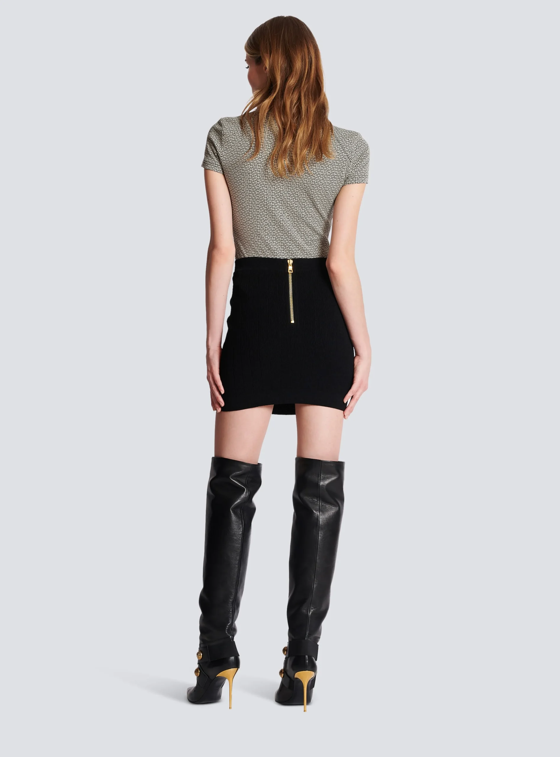 Women Balmain Knit Skirt With Buttons