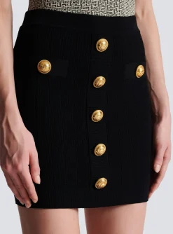 Women Balmain Knit Skirt With Buttons