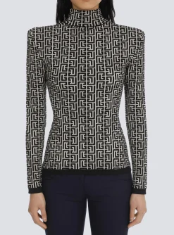 Women Balmain Knit Sweater With Monogram