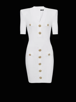 Women Balmain Knitted Dress With Buttons