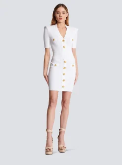 Women Balmain Knitted Dress With Buttons