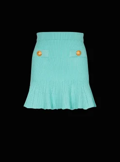 Women Balmain Knitted Skater Skirt