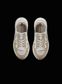 Kids/BOY Balmain Leather And Mesh Trainers