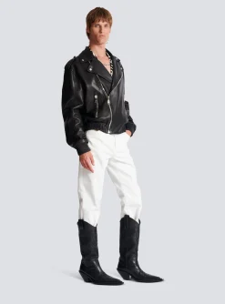 Balmain Leather Bomber Jacket