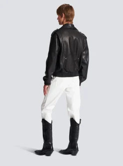 Balmain Leather Bomber Jacket