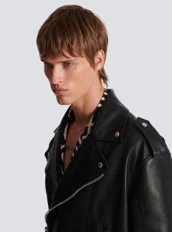 Balmain Leather Bomber Jacket