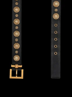 Women Balmain Leather 'Coin' Belt