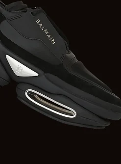 Balmain Leather, Neoprene And Suede B-Bold Low-top Sneakers