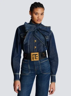 Women Balmain Leather P-Belt
