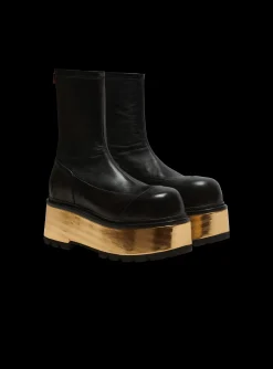 Women Balmain Leather Platform Boots