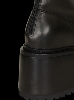 Women Balmain Leather Platform Boots