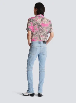 Balmain Light Denim Biker Jeans