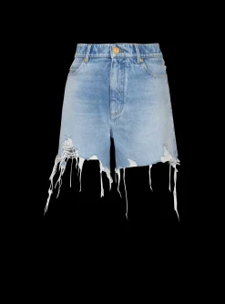 Women Balmain Light Denim Shorts