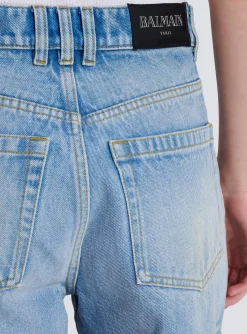 Women Balmain Light Denim Shorts